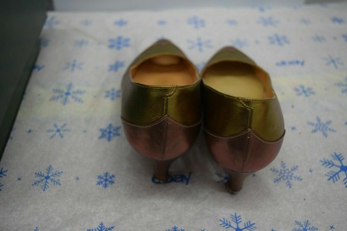 MAUD FRIZON Paris Women Gold Rose Gold Italian Leather Pumps Sz 35.5 US 5.5 - Picture 8 of 12
