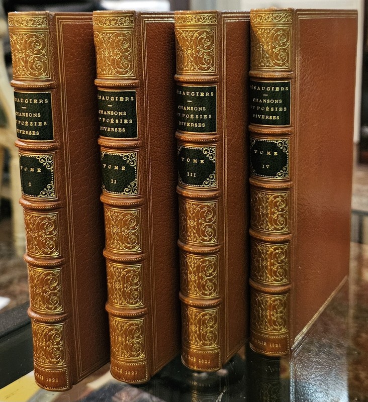 Chansons et poésies diverses, 1827, maroquin signé Hardy
