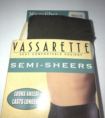 Vassarette Pantimedias Transparentes Floral Encaje Corte Alto Panty Talla Med Espresso Nuevo 1 Par - Imagen 3 de 5