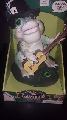 NEW RARE! DAN-DEE ''THE GAMBLER'' MUSICAL ANIMATED FROG ''KNOW WHEN TO HOLD THEM'' 