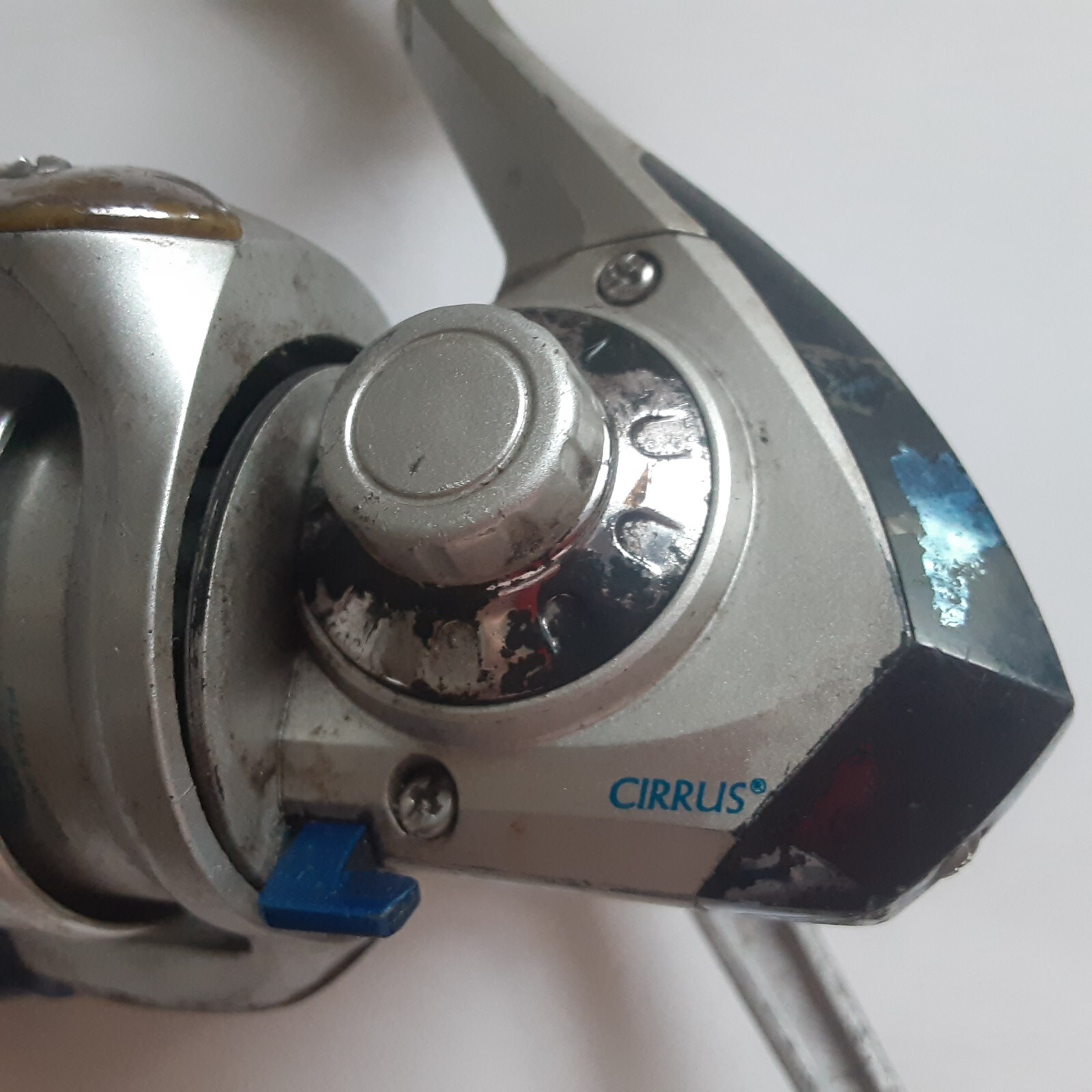 Shakespeare Cirrus Open Bail Fishing Reel Silver & Blue Untested Parts/Repair
