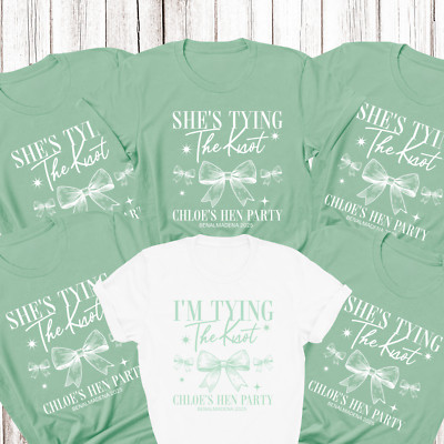 Personalisierte Junggesellinnenabschied T-Shirts Knoten binden Braut Party Shirts Junggesellinnenabschied Shirt