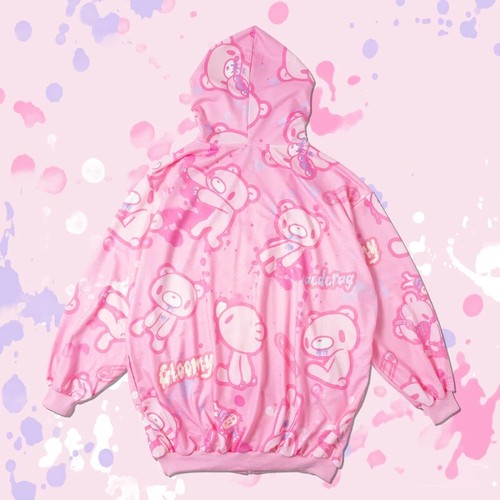Pastel Gloomy Bear x ACDC RAG Hoodie Harajuku Yamikawaii Zip Up Oversized Japan - Picture 2 of 14