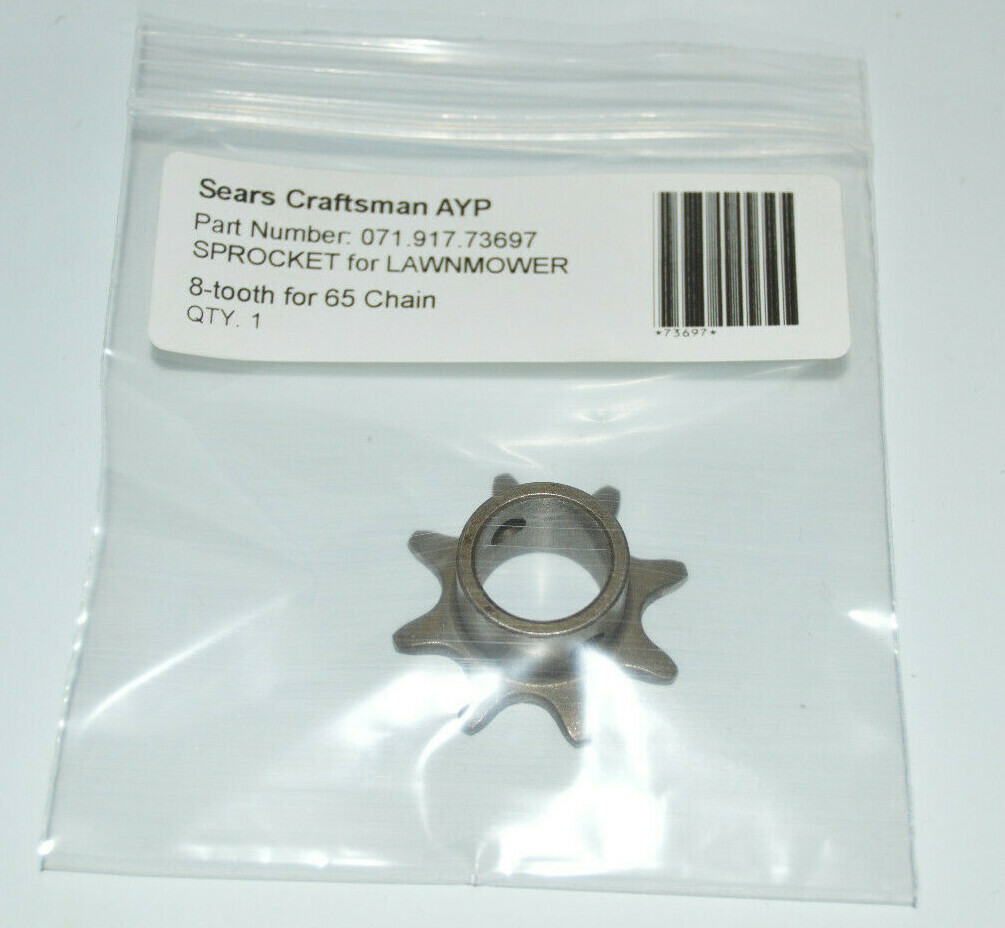 Sears Craftsman AYP OEM Sprocket 73697, 582003801, 8 Tooth Gear 