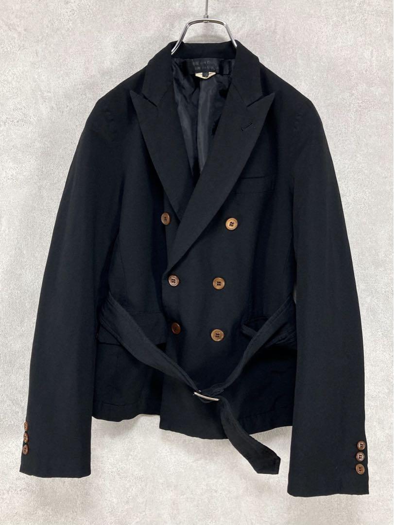 Comme des Garcons Comcom 17Aw Peak Lapel Belt Jacket Black Comme des Garcons Comcom 17Aw Peak Lapel Belt Jacket Black