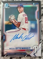 MICAH OTTENBREIT /75 2021 BOWMAN CHROME DRAFT #CDA-MO on card AUTO RC 1ST