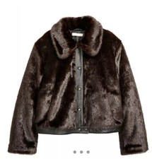 H&m Trend Faux Fur Brown Jacket Coat