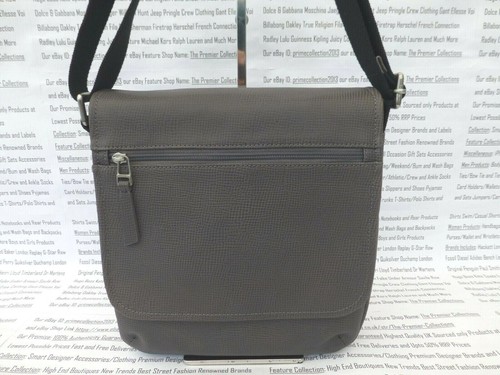 Bolso urbano de cuero FOSSIL para hombre gris mediano vuelo bolsos laterales nuevo con etiquetas R£169 - Imagen 15 de 38
