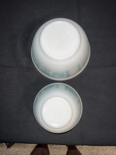 Vintage Pyrex Amish Butter Print Blue Nesting Mixing Bowls 401 402 - Picture 11 of 11