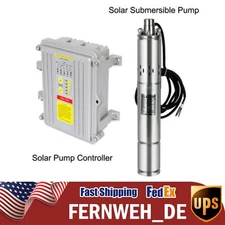 3/4" Solar Pump Submersible Pump Bore Deep Well Water Pump+MPPT Controller DC36V