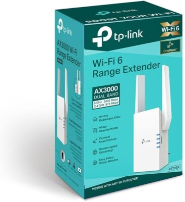 TP-Link - AX3000 Dual-Band Wi-Fi 6 Range Extender-RE705X