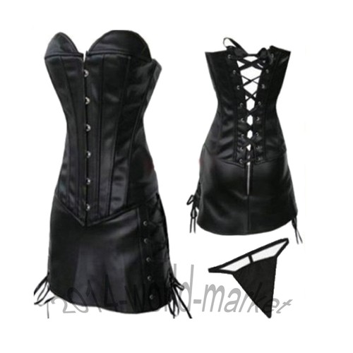 Women Sex Black Corset Dress Bustier Lingerie Costum Slim waist Trainer Cincher - Picture 41 of 42