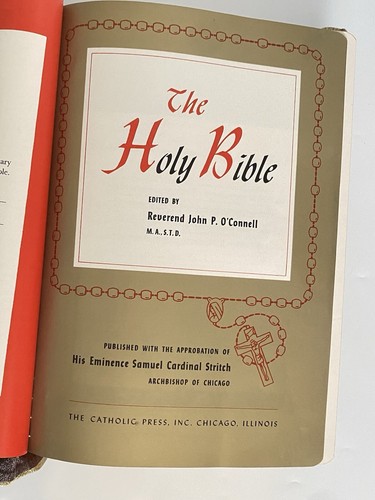 Vtg Holy Bible Family Rosary Commemorative Ed Catholic Marian Year 1957 - Imagen 11 de 24