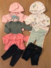 Carter's, Cloud Island, Jordache, Infant Girls Clothing Lot of 8 Size Newborn