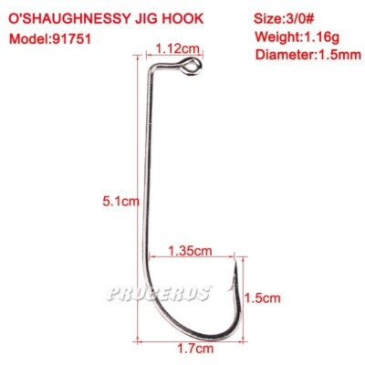 1000 Hameçons Matzuo O'Shaughnessy 90° Armure Mer Taille 2/0 - Pour Leurres Jig