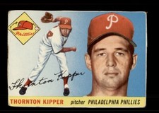 1955 TOPPS #62 THORNTON KIPPER PHILADELPHIA PHILLIES (LOW GRADE/TRIMMED)