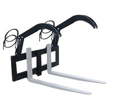 Gabelträger FEM2 Manitou + 2x Stammgreifer hydraulisch Set Doppel Greifer