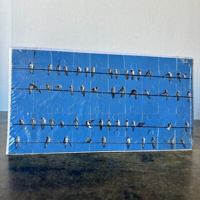 Vintage obp 50 Piece Puzzle Card - Birds On High Tension Wires - Rare