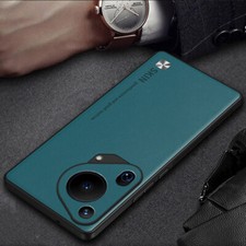 Para Huawei Pura 70 Ultra, Lujo Híbrido Cuero Suave TPU Delgado Goma Estuche Cubierta