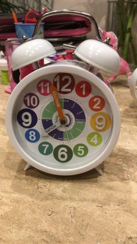 Kids Children Alarm Clock UK SELLER 18cm Multi Bedside Analogue Learning Clock - Picture 6 of 9