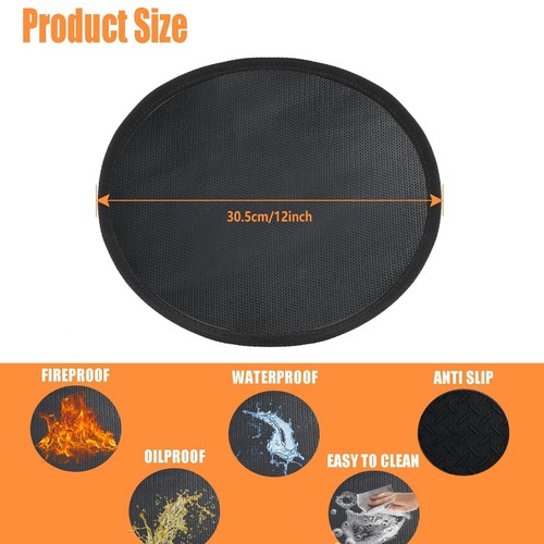 12'' Fire Pit Mat for Mesa Firepits, Round Fireproof Under Grill Mat, Oil-Pro... - Picture 2 of 6