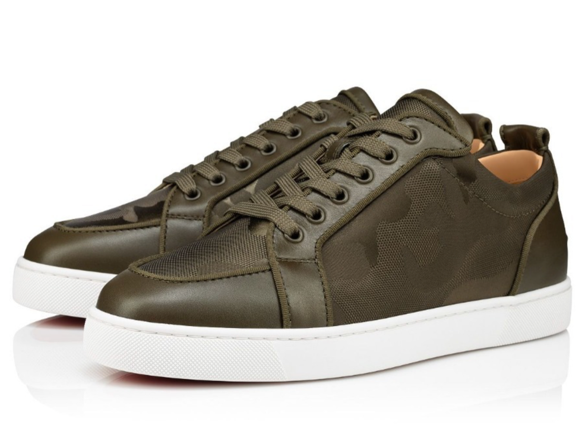Christian Louboutin Rantulow Orlato Flat Camo Army Green Low Top 