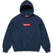 NEW Supreme BOGO Box Logo Hoodie Sweatshirt Navy SIZE SMALL | FW24 | IN HAND!!