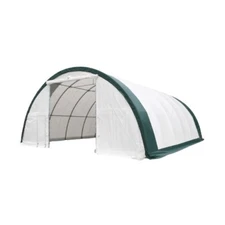 W30'xL40'xH15' Single Truss Storage Shelter 11OZ PE Canvas W/ Man Door