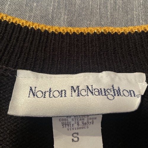 Norton Mcnaughton Suéter Cárdigan Vintage Con Etiquetas Mujer S Negro Con Dorado - Imagen 6 de 10