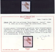 Castelli Lire 800 No. 1525 Variety Brown Print Only