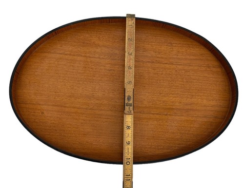 Vintage Japanese Tea Coffee Serving Wood Tray Oval Modern Design  MCM - Picture 7 of 8