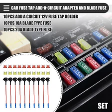 Add a Circuit 12V Low Profile Mini Fuse Tap with 10pcs 10A 20A APS Fuse 1 Set