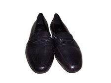 Antonio Melani Black Leather Penny Loafer Shoes Womens Size 6M