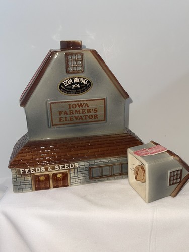 Ezra Brooks Edizione Limitata Iowa Farmers Ascensore Scaffale Cina Decanter Vuoto - Foto 9 di 12