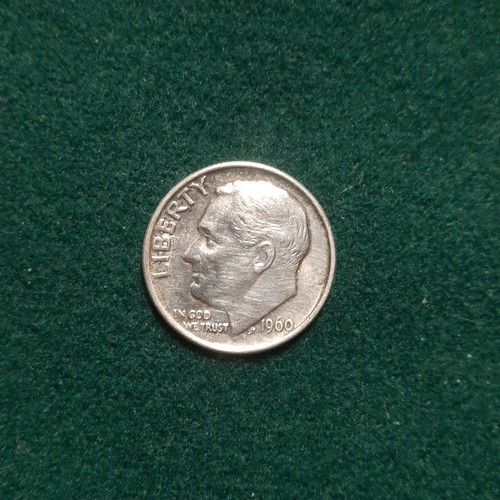 USA 1960 1 DIME ROOSEVELT 1960 ARGENTO 900/1000 GRAMMI 2,5 KM 195