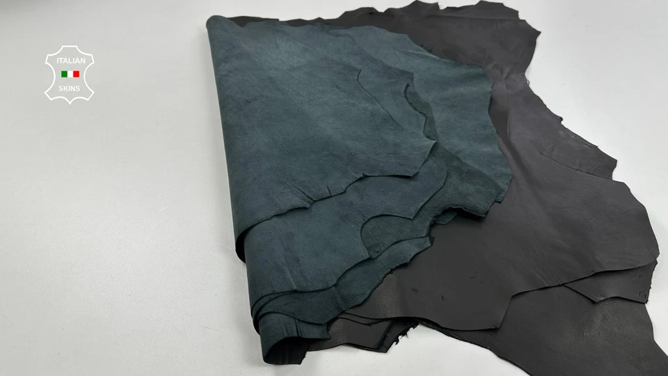 NATURAL BLACK NAKED Italian soft Lambskin leather 7 skins 30sqf 0.9mm #C3594 - Image 3 of 4