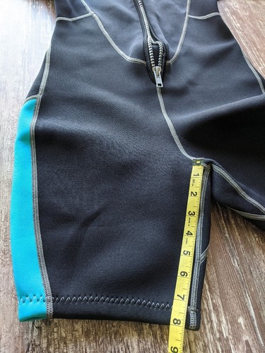 SBART Surf One-Piece zip Diving Suit Shorts Swimwear Wetsuit XL Women Teal Black - Picture 12 of 13