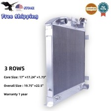 For 1932 Chevrolet Chopped V8 Radiator 3-row Aluminum At Mt Compatible