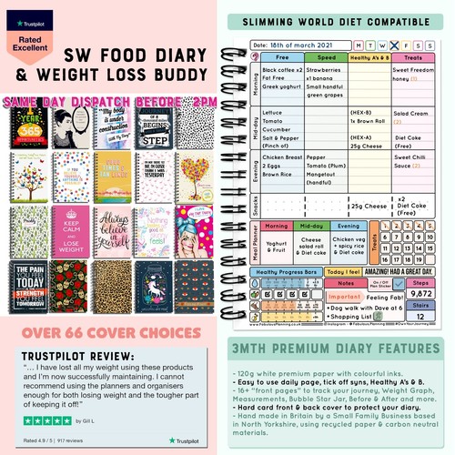 SLIMMING WORLD FRIENDLY FOOD DIET DIARY A5 BOOK LOG PLANNER// FREE GIFT - Picture 5 of 10