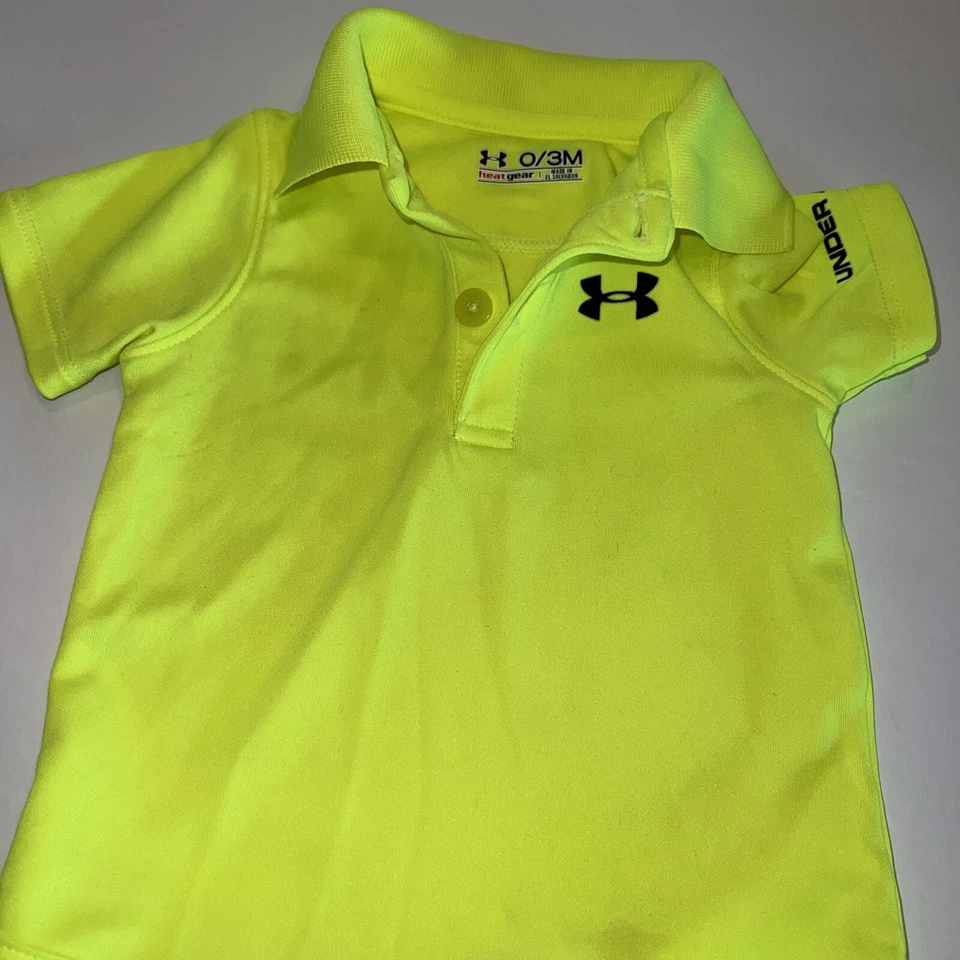 Polo Under Armour HeatGear Infantil Una Pieza a Presión Amarillo Brillante 0/3M Recién Nacido Foto 4 de 4