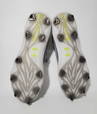 NWT Men\'s Under Armour Yard Low MT Baseball Cleats 3025592-100 White Size 6.5 Under Armour Yard Low White Metal Baseball Cleats Shoes  main image 3