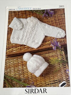 Sirdar Children Cardigan & Hat Quick Knit Knitting Pattern 3801