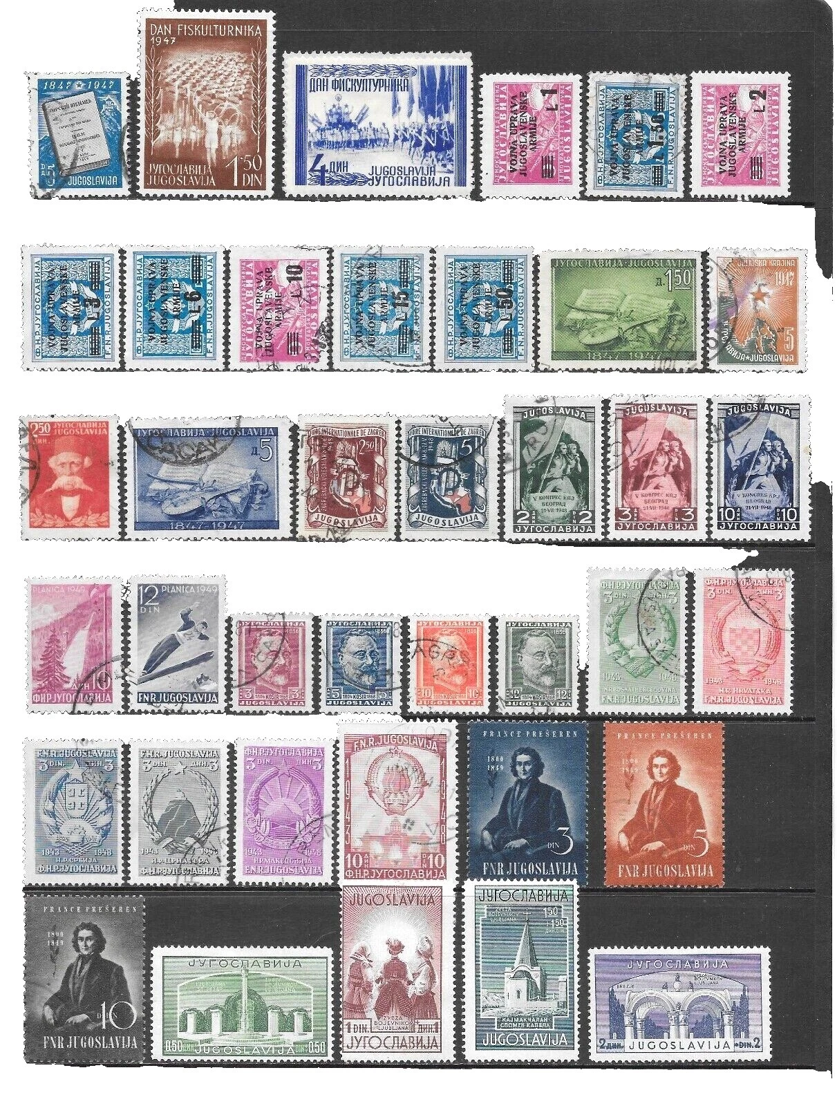 Estampillas de culturas, orígenes étnicos usado yugoslavo