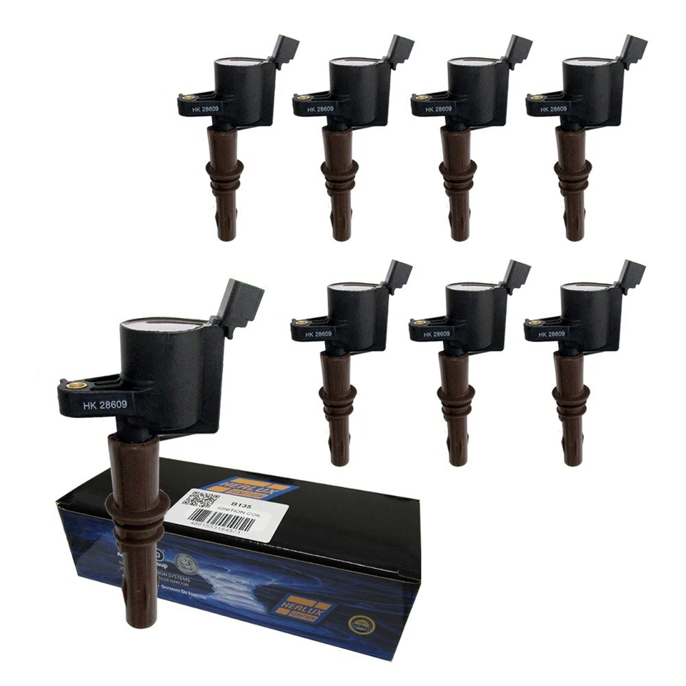 Juego de 8 bujías Motorcraft SP546 + 8 bobinas de arranque Herko Brown para Ford 2007-08 Foto 2 de 3