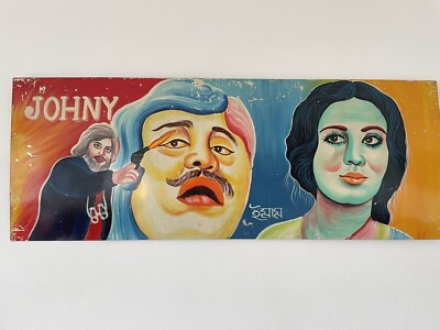 Original Tuktuk Rikscha Blech Gemälde Vintage Asien Film Werbung Pakistan oder Indien