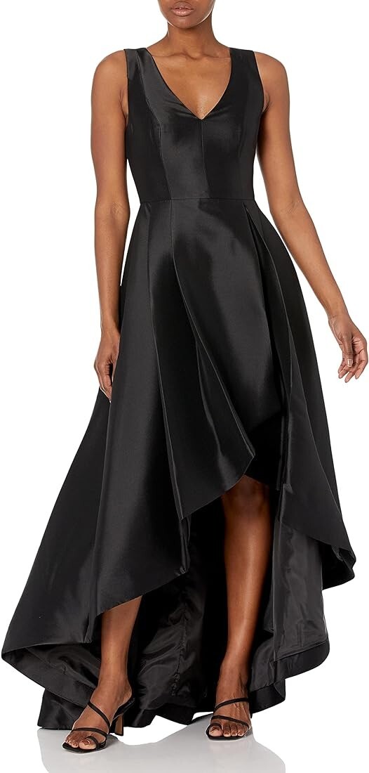 Calvin Klein Women's High-Low A-Line Gown Black Size 6