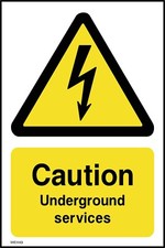 Caution Underground Services (Portrait)  Sign or Sticker - All Signs (WEH49)