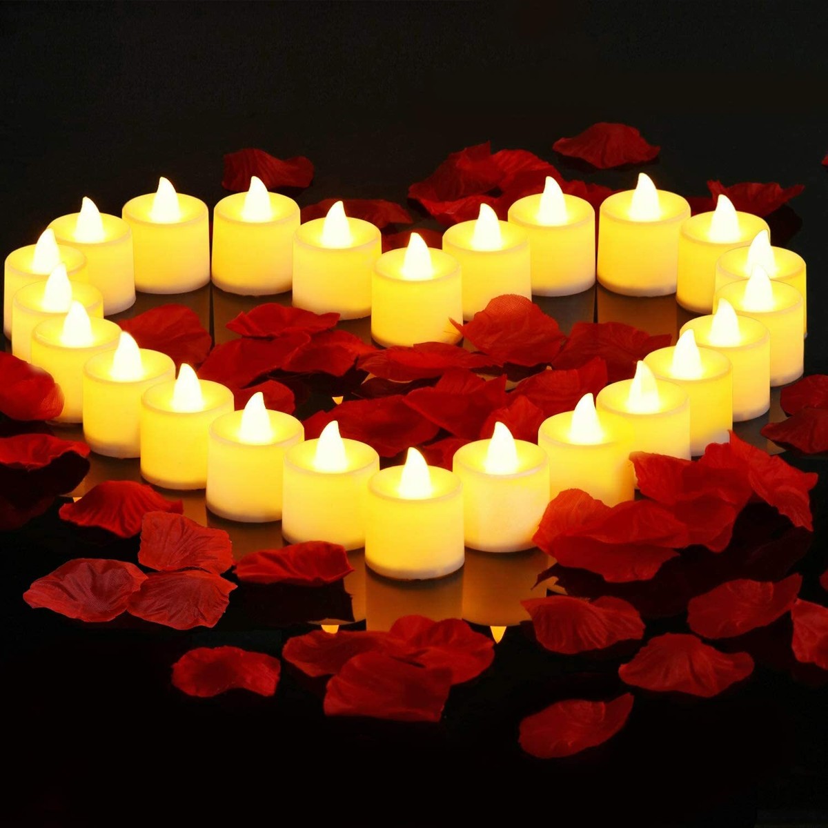 Rose Petals With Candles