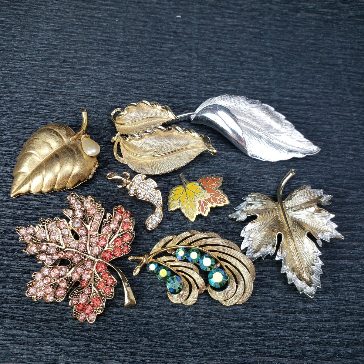 Your Choice VTG Leaf Brooch Pin Avon Anne Klein Lisner Coventry