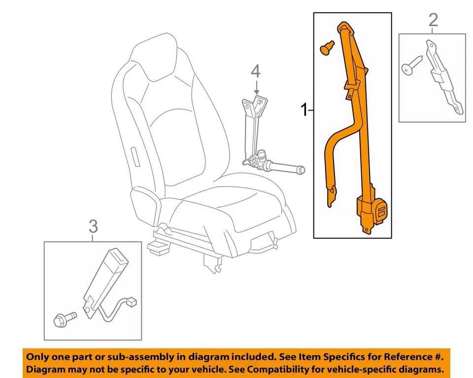 Used Front Left Seat Belt Front fits: 2009 Buick Enclave bucket driver retractor - Image 3 of 4